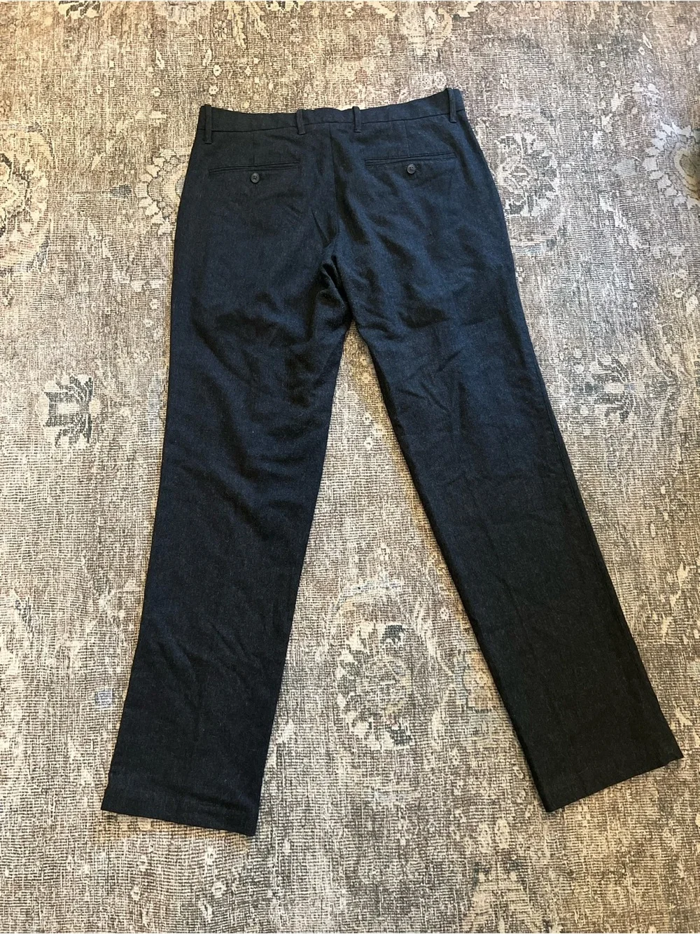 Gap Khakis Tailored Straight Fit Italian Wool Dress Pants Charcoal Grey 32x32